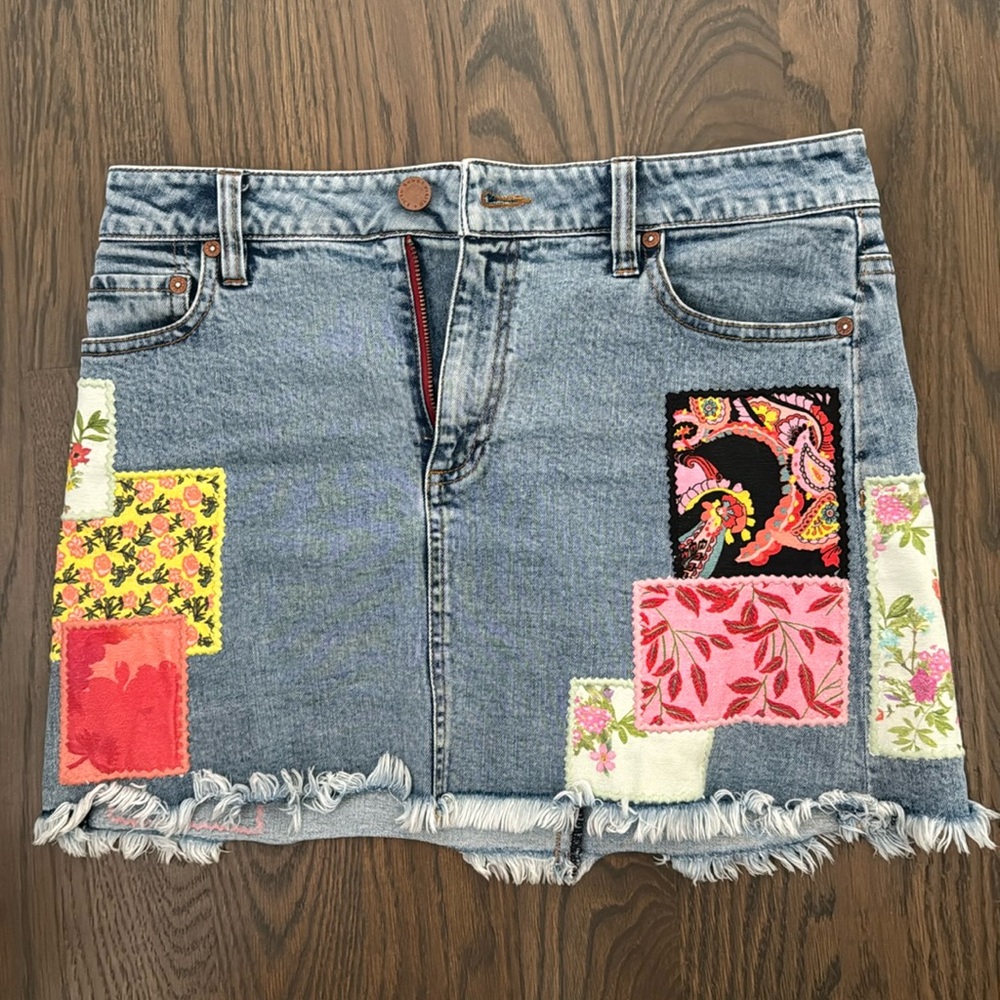 ALICE + OLIVIA JEANS goodhigh miniskirt with patchwork
